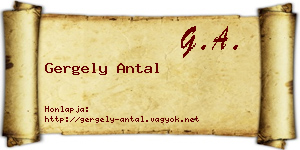 Gergely Antal névjegykártya